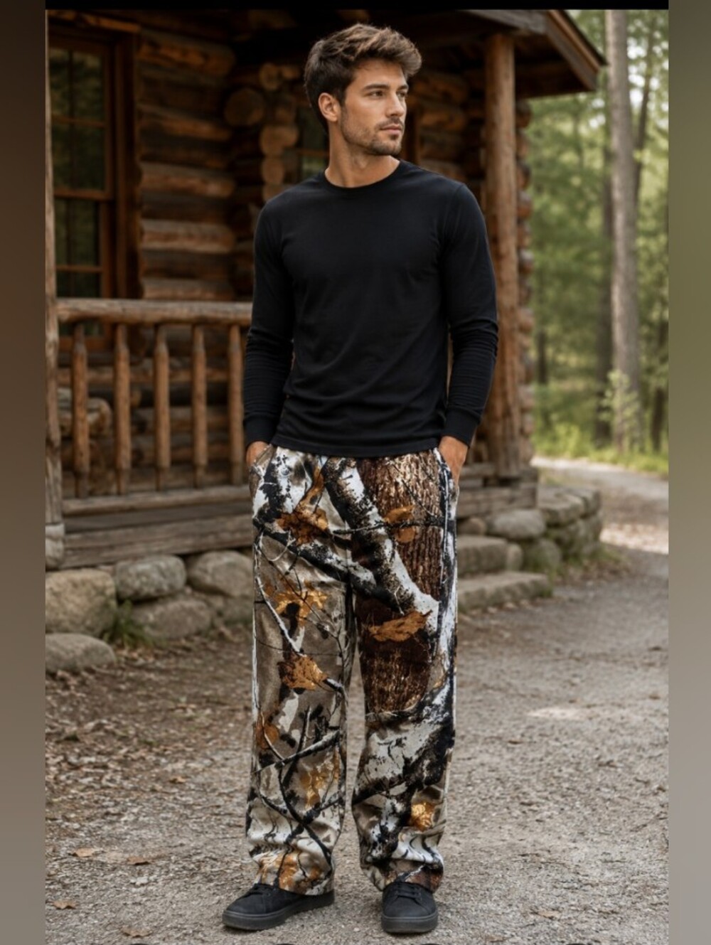 NWT. Legendary Whitetails Camo Print Pants- Brown/Gray
